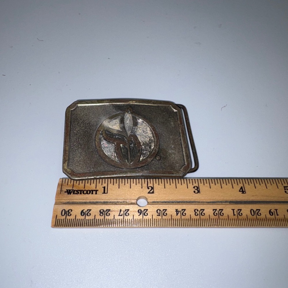 Vintage Golden Harvest Golden Yields‎ Brass Belt Buckle Lewis Corp Made in USA